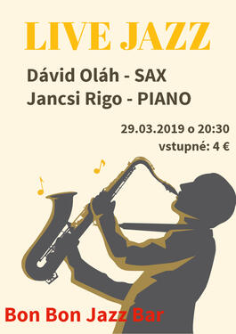 Dávid Oláh SAX & Jancsi Rigo PIANO, 29.3.2019 20:30
