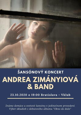 Andrea Zimányiová & Band - Šansónový koncert, 22.6.2020 20:00