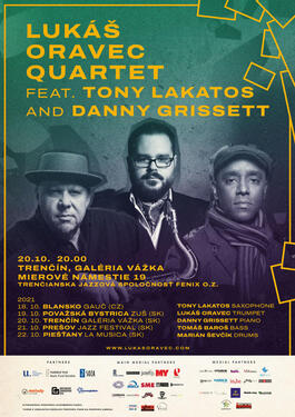 Lukáš Oravec Quartet feat Danny Grissett, Tony Lakatos, 20.10.2021 20:00