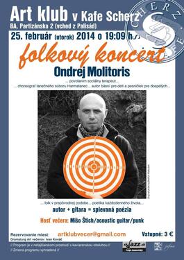ONDREJ MOLITORIS   folkový koncert, 25.2.2014 19:00