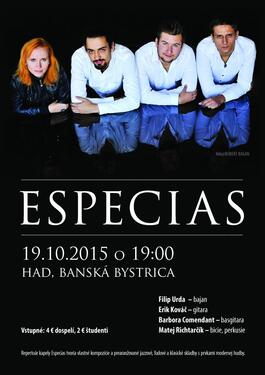 Koncert: Especias, KLUB HaD (Hudby a Divadla), 19.10.2015 19:00