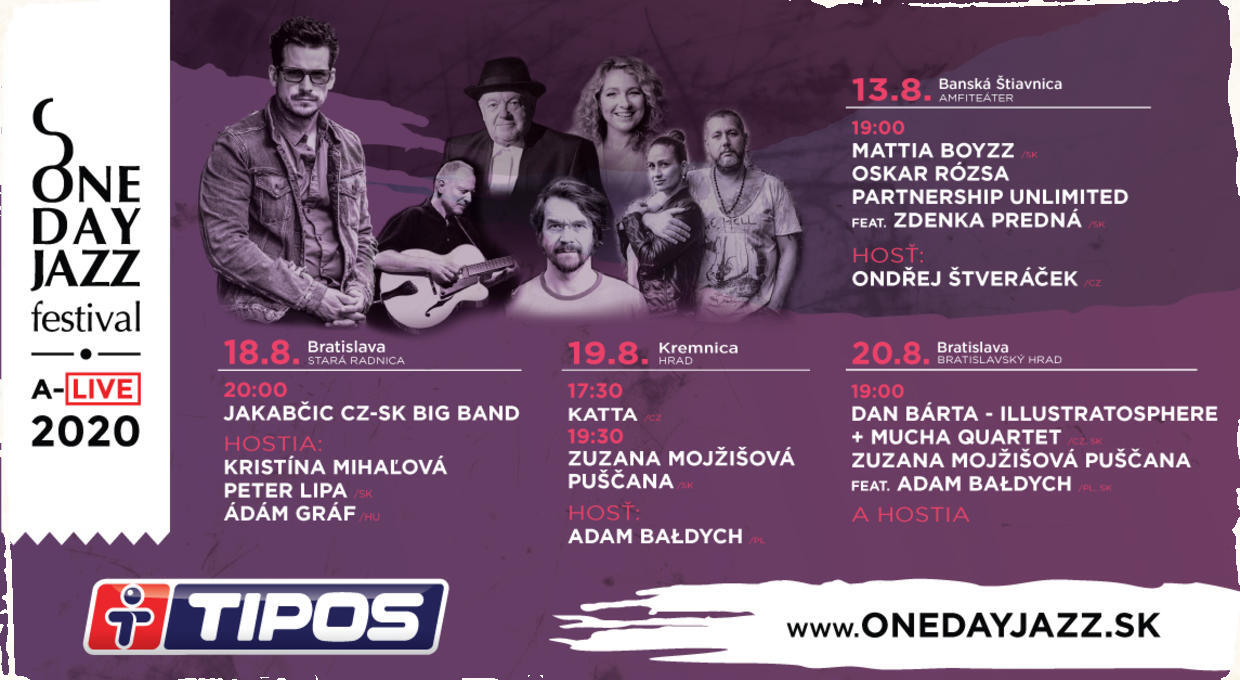 One Day Jazz Festival pokračuje. Na štyri koncerty sa môžu tešiť jazzoví priaznivci v Bratislave, Banskej Štiavnici a Kremnici