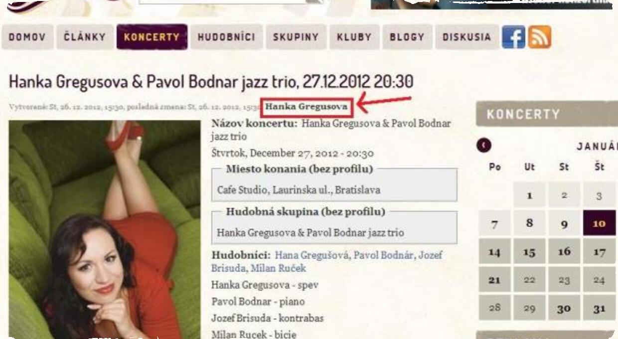 Informácie o koncertoch dostávate priamo od hudobníkov